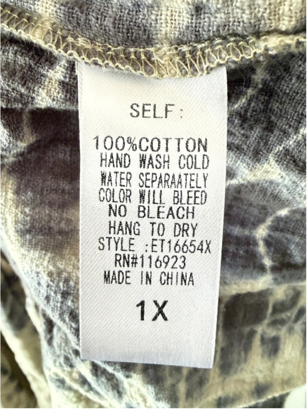 easel Tie-Dye Open Cardigan in Gray and Cream - Picture 9 of 9